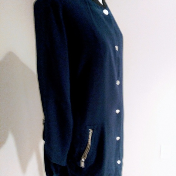 New York and Co. Long black and blue jacket - Picture 4 of 5